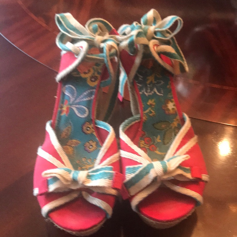 Rocket Dog Red Canvas Platform Sandals